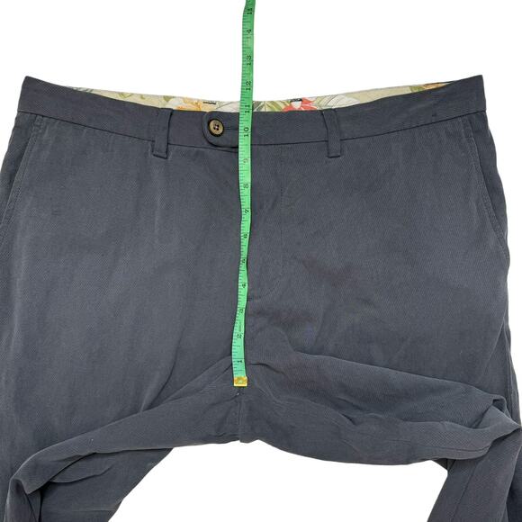 TOMMY BAHAMA Gray Silk Cotton Blend Slacks Pants Size 36x30 Mens Work Trousers - Picture 6 of 7